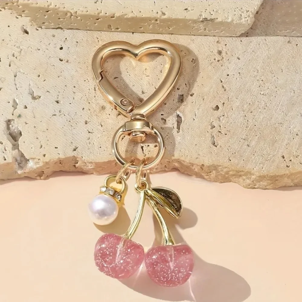 Cherry Blossom Bag Charm/Keychain, Pink, NEW - Picture 2 of 7